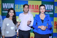 Hamsa Nandini and Shamili Choosing lucky winners Bajaj Electronics Sujana Forum Mall